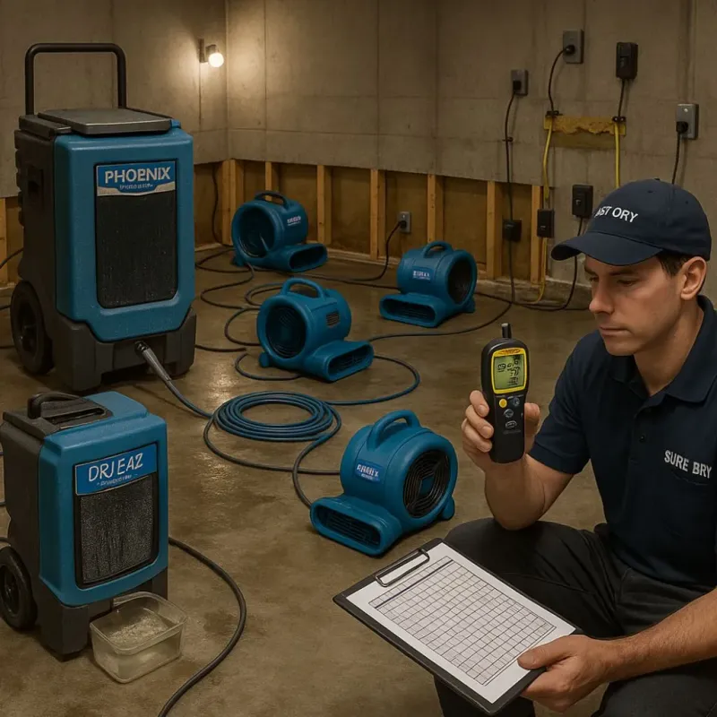 Structural Drying and Dehumidification process in South Kingstown, RI